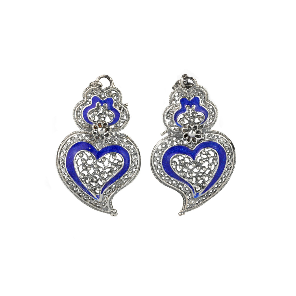 Silver filigree Heart of Viana Earrings 42mm (1.7in)