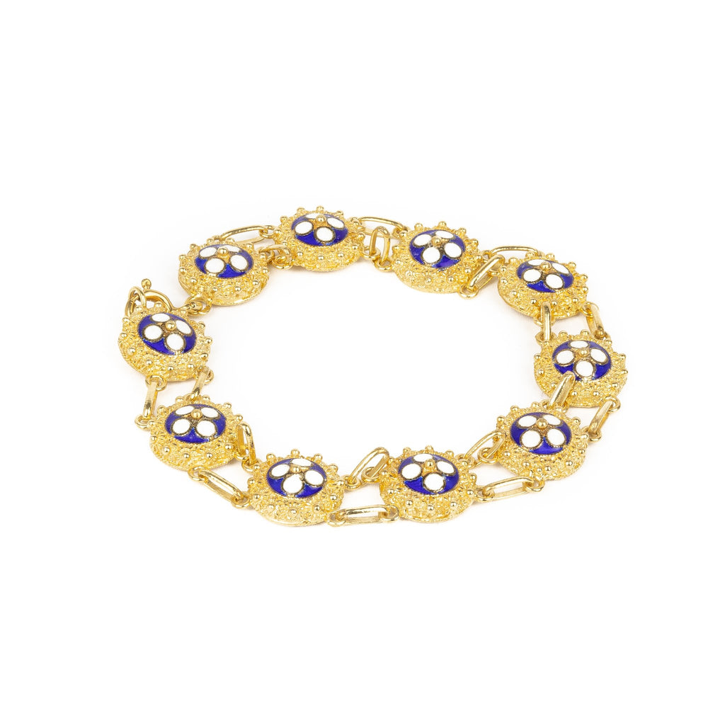 Golden silver filigree bracelet with flowers 190mm (7.5in) -1