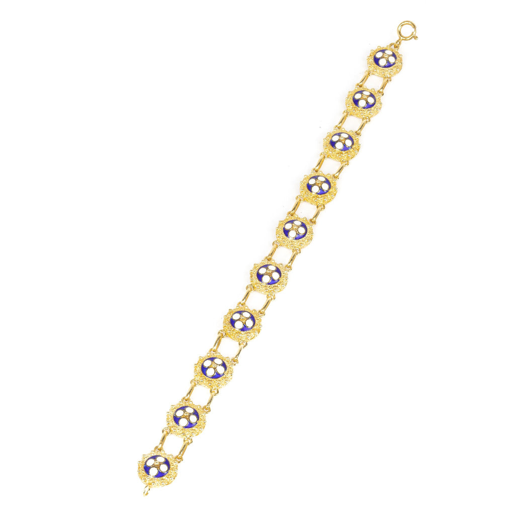 Golden silver filigree bracelet with flowers 190mm (7.5in) -2
