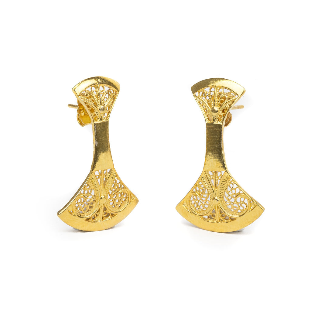 Golden silver filigree balance earring 30mm (1.2in) -1