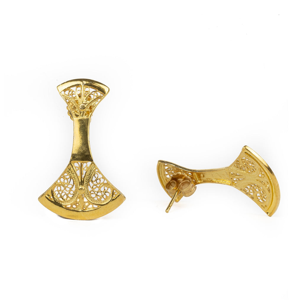 Golden silver filigree balance earring 30mm (1.2in) -2