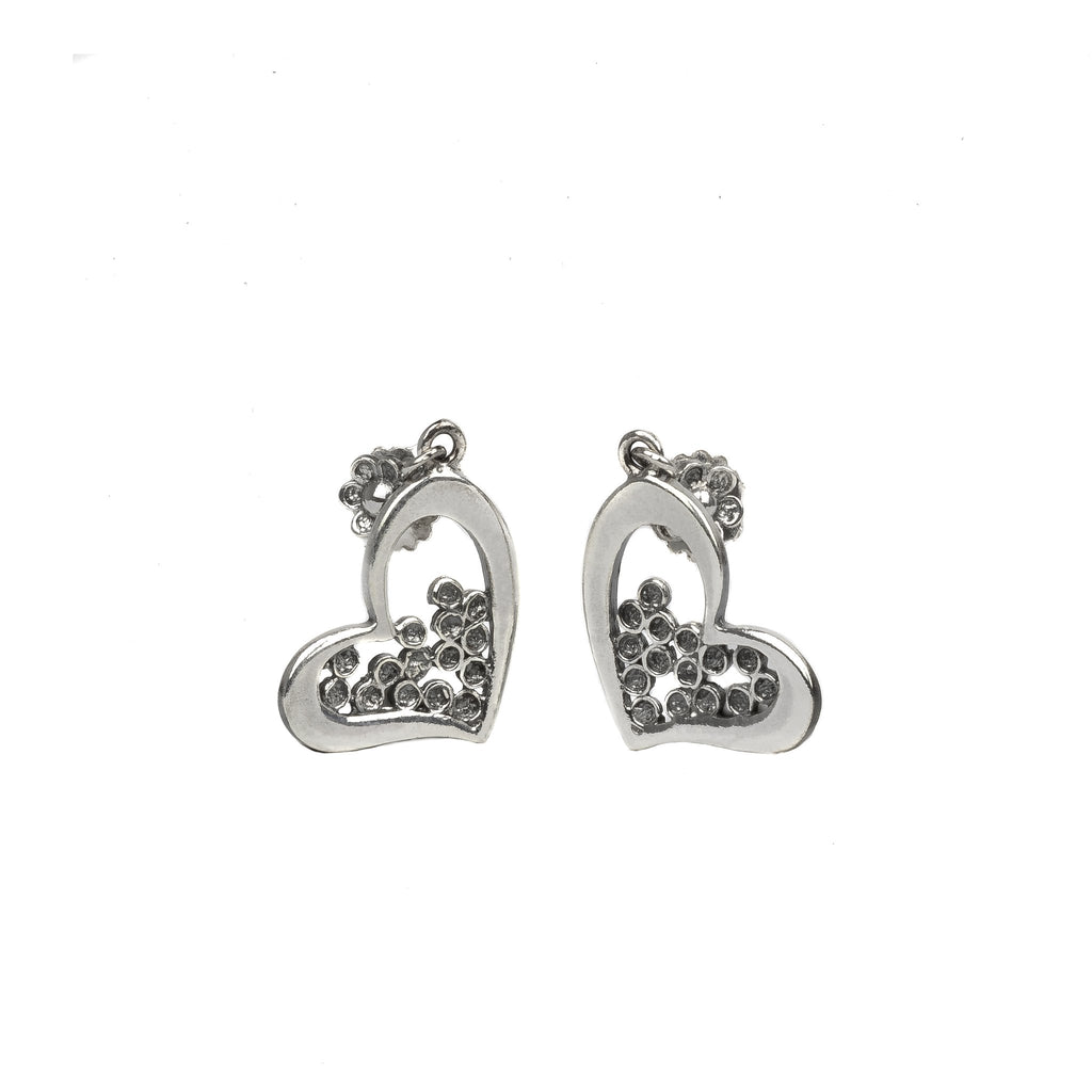 Silver filigree heart earring 24mm (0.94in) -1