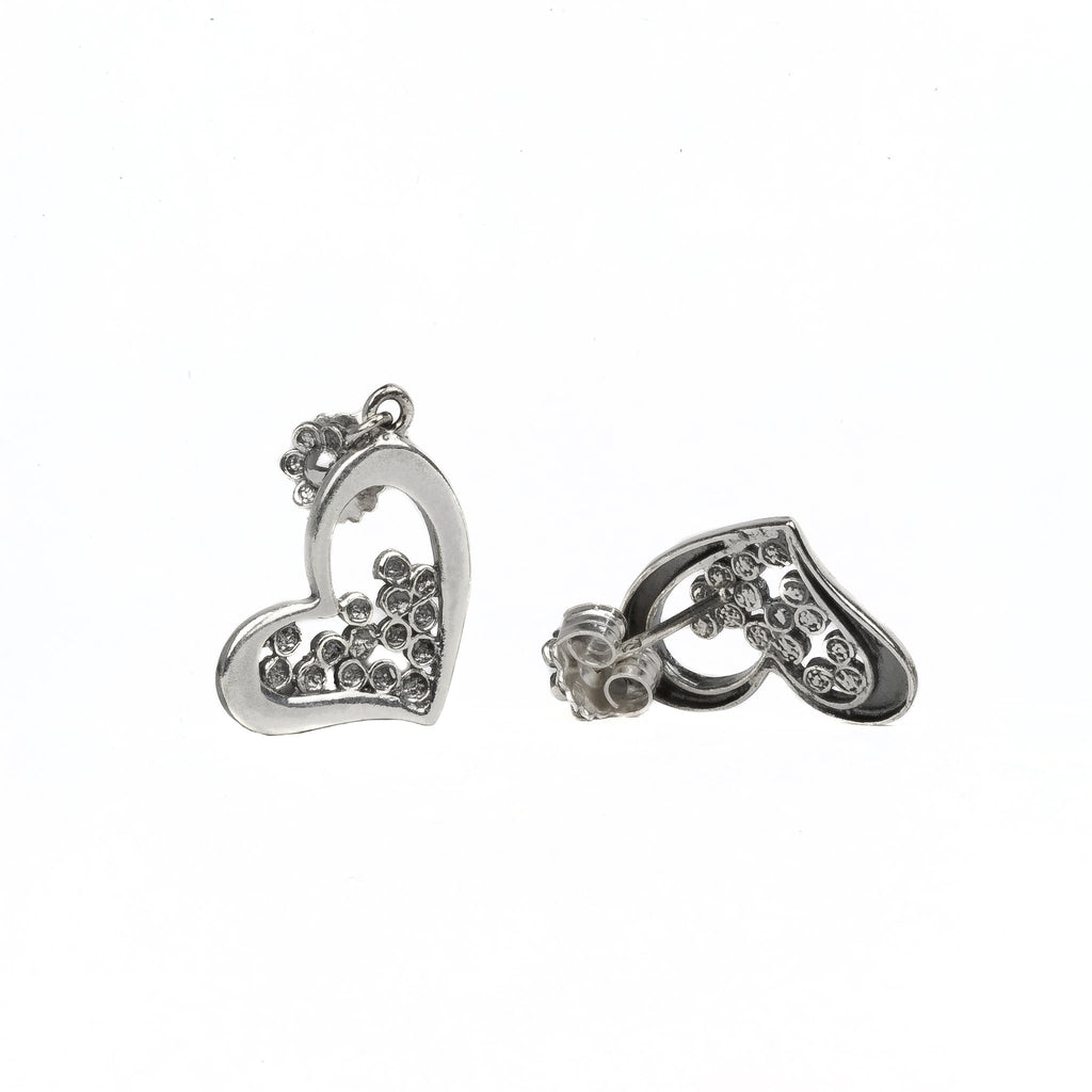 Silver filigree heart earring 24mm (0.94in) -2