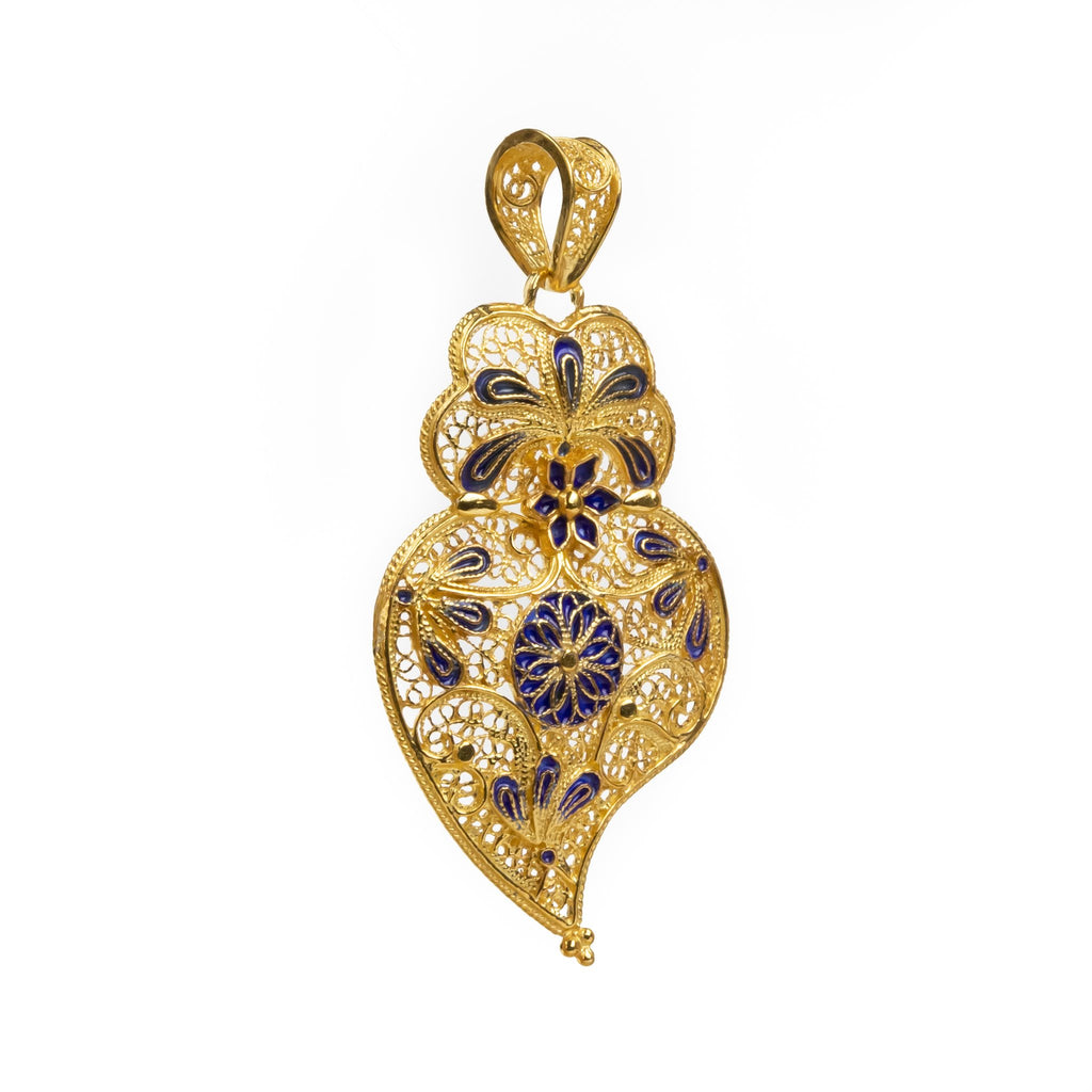 Golden silver filigree pendant heart of Viana 58mm (2.3n) -2