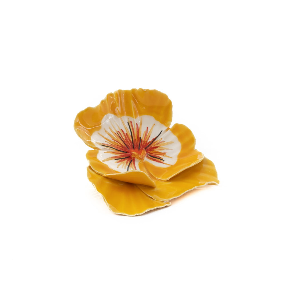 Ceramic Flower Yellow Pansy 7cm (2.8in)